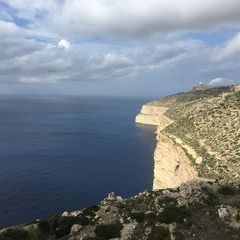 Die Kalkküste Maltas als Steilklippe